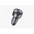 Automobilinis įkroviklis 12-24V 2xUSB C + USB 65W juodas Joyroom JR-CCN19